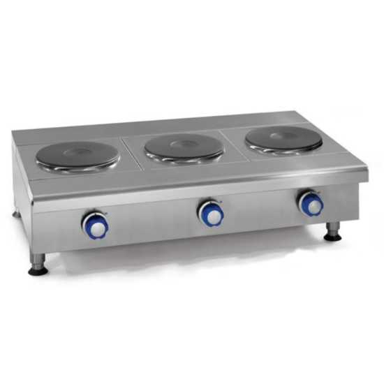 Imperial IHPA-3-36-E 36" Electric Countertop 3 Round Element Hotplate - 19" Depth