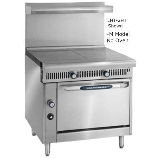 Imperial IHR-1HT-12-M-LP Spec Series 12" Hot Top Modular/Countertop Heavy Duty Liquid Propane Gas Range