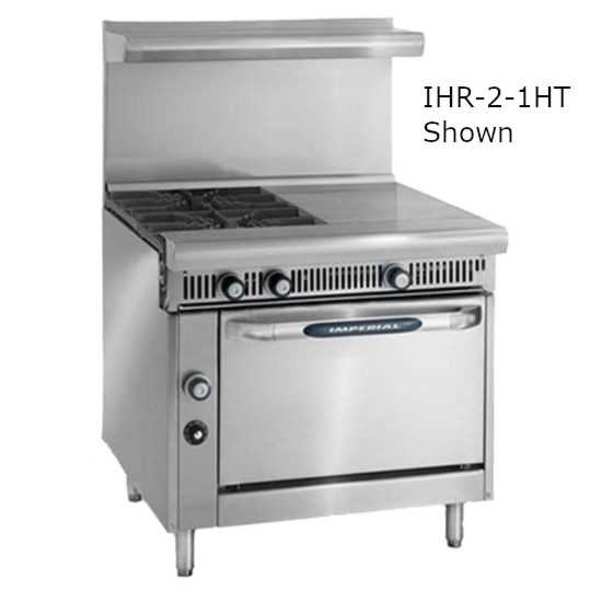 Imperial IHR-4-1HT-C-NG Spec Series 36" 4 Burner & 12" Hot Top Heavy Duty Natural Gas Range w/ Convection Oven