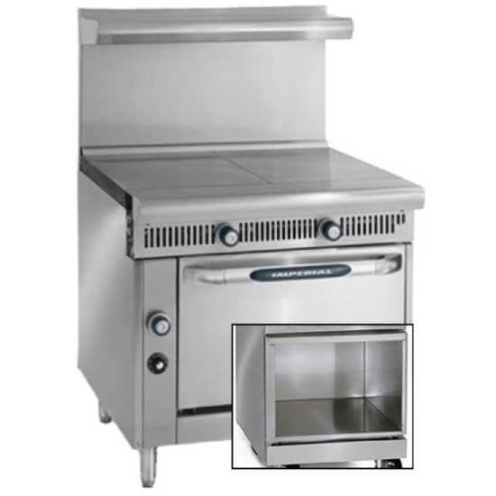 Imperial IHR-2HT-24-XB-NG Spec Series 24" 2 Hot Top Heavy Duty Open Cabinet Base Natural Gas Range