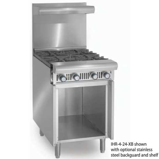 Imperial IHR-2-18-XB-NG Spec Series 18" 2 Burnter Heavy Duty Open Cabinet Base Natural Gas Range