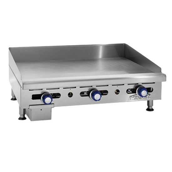 Imperial IMGA-2428-1-LP 24" Liquid Propane Countertop Two Burners Griddle with Manual Controls