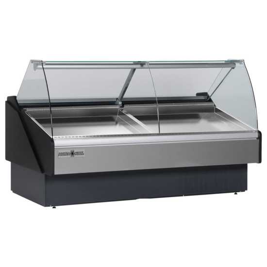 Hydra-Kool KFM-CG-120-S 117" Refrigerated Curved Glass Fresh Meat Deli Case - Self Contained