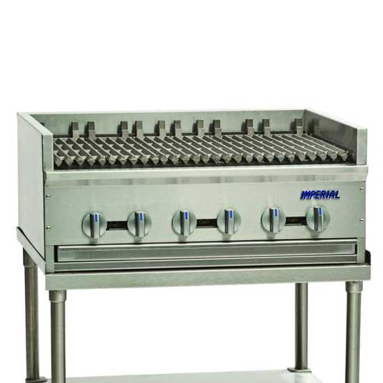 Imperial PSB36-NG 36" 6 Burner Stainless Steel Countertop Natural Gas Charbroiler - Pro Series