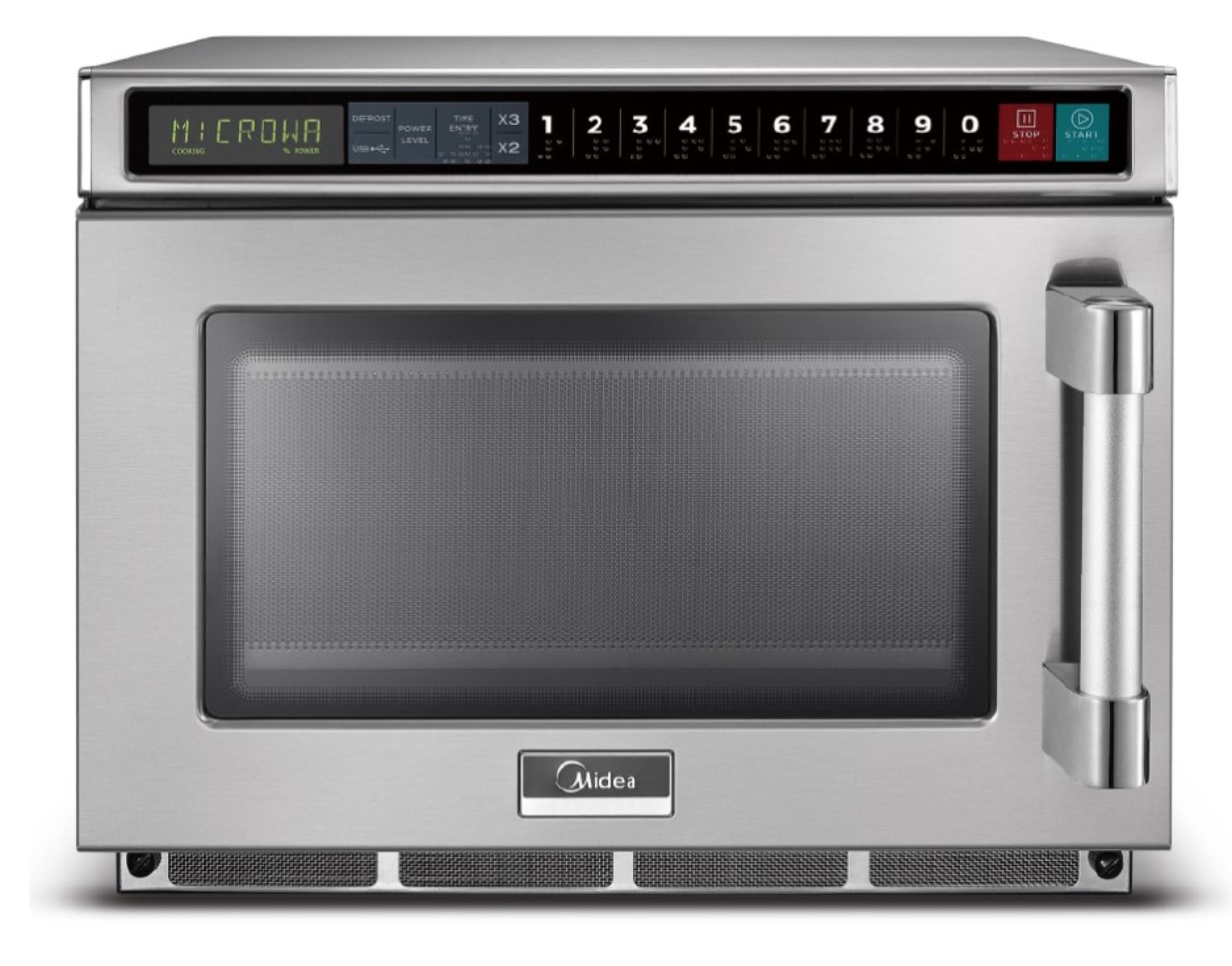 MIDEA 1217G1S 0.6 Cu Ft. 1200W FlashChef Scan & Go Heavy Duty Microwave