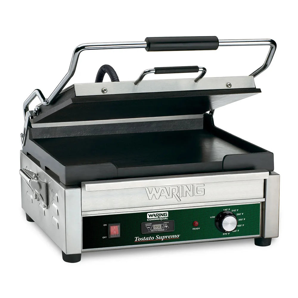 Waring  WFG275T Panini Press w/ Cast Iron Smooth Plates, 120v