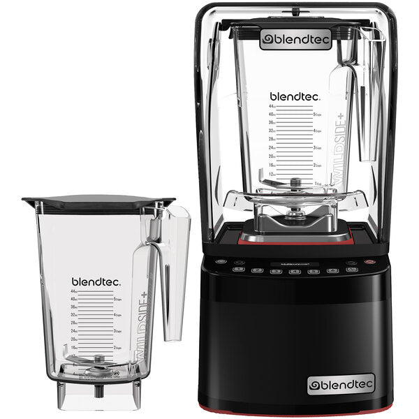 Blendtec S885C2901-B1GB1D Stealth 885 Commercial Beverage and Food Blender On Counter - 2 WildSidePlus Jars