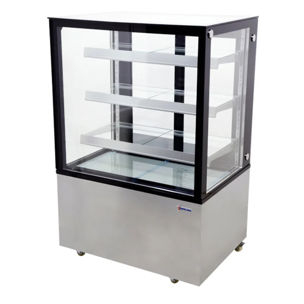 Omcan  44382 36" Full Service Bakery Display Case w/ Straight Glass - (4) Levels,