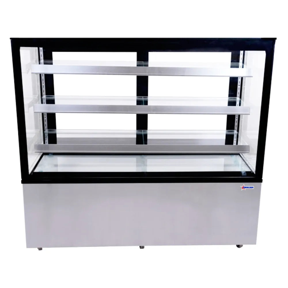 Omcan  44384 60" Full Service Bakery Display Case w/ Straight Glass - (4) Levels