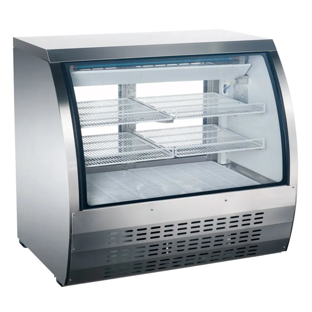Omcan 50084 36" Full Service Deli Case w/ Curved Glass - (3) Levels,