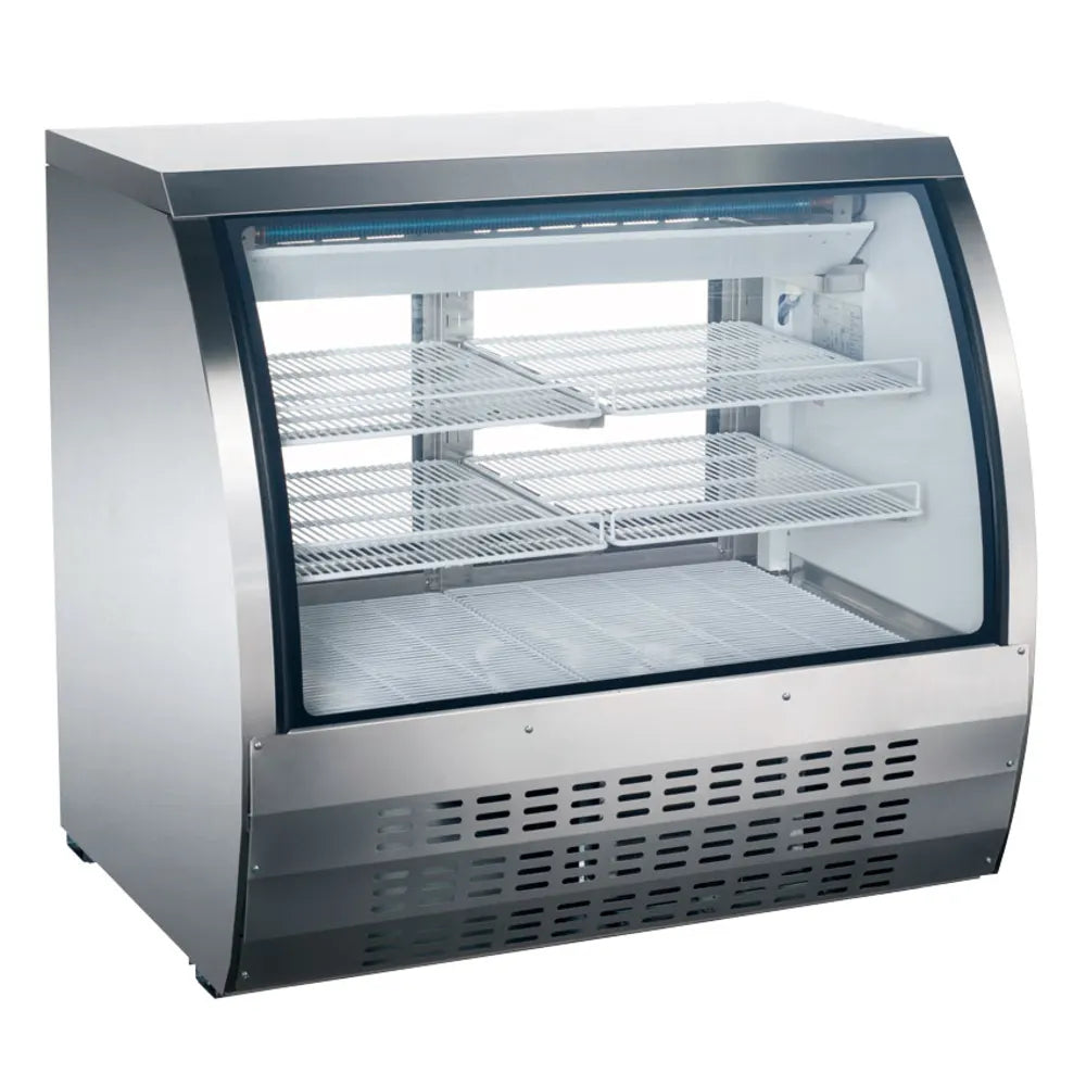 Omcan  50084 36" Full Service Deli Case w/ Curved Glass - (3) Levels,