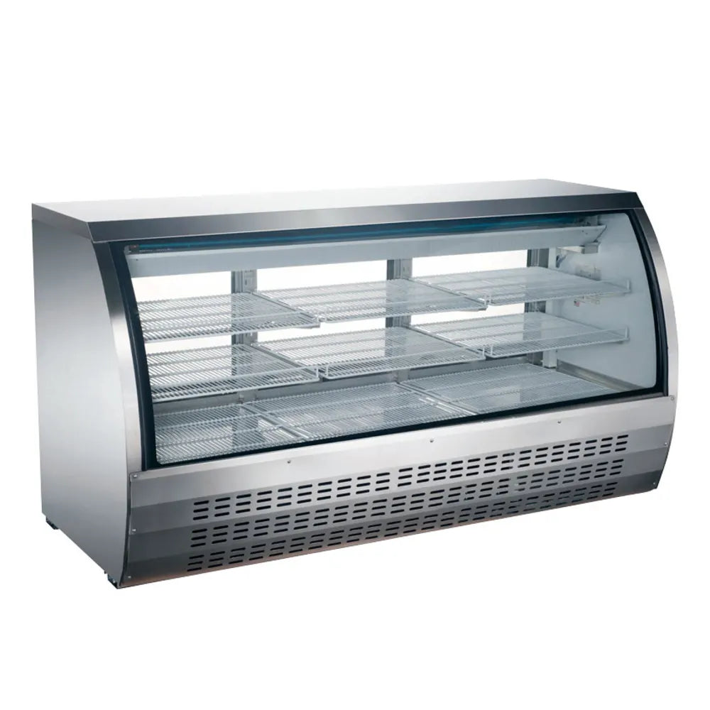 Omcan 50085 64" Full Service Deli Case w/ Curved Glass - (3) Levels