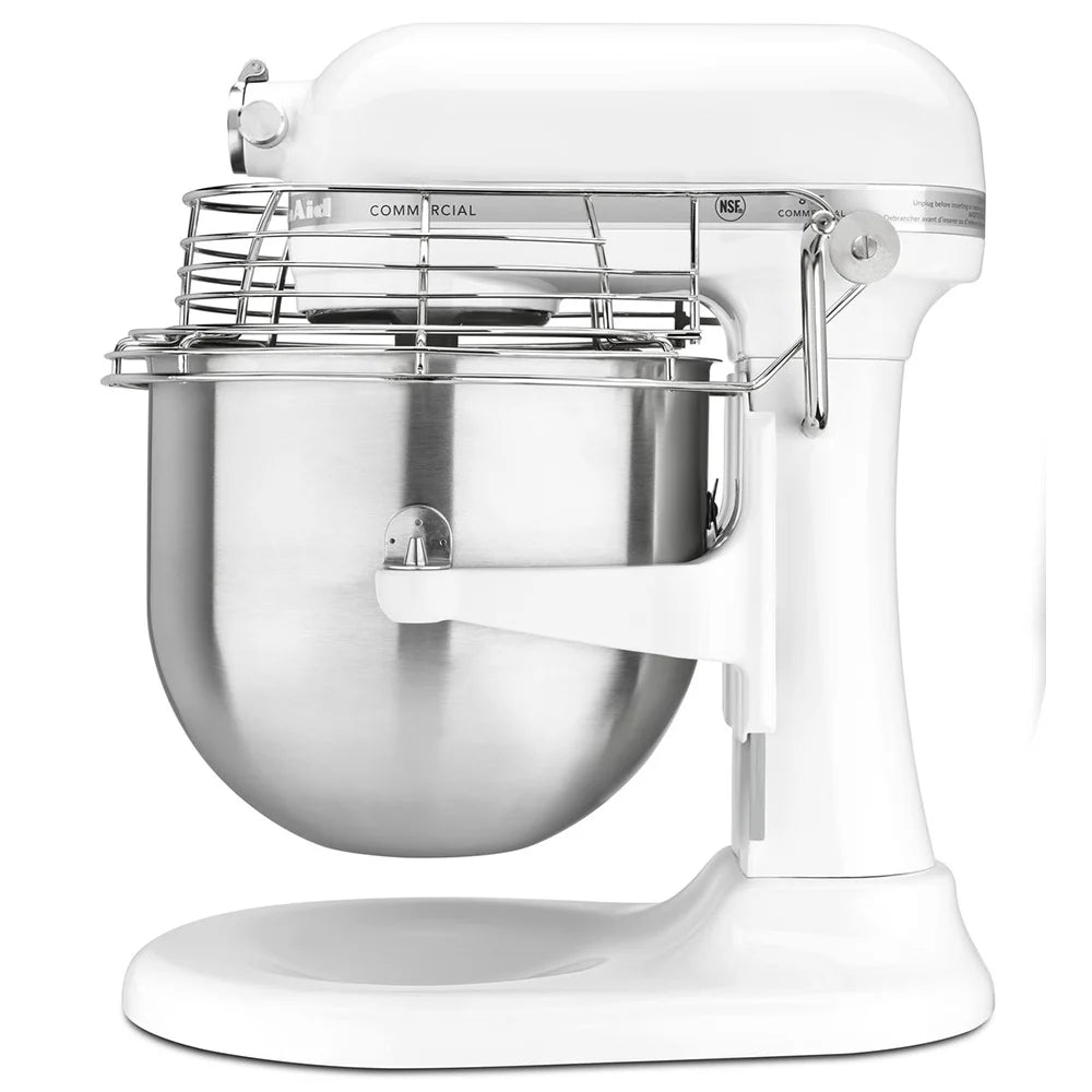 KitchenAid  KSMC895WH NSF Certified® Commercial Series 8 Quart Bowl-Lift Stand Mixer with Stainless Steel Bowl Guard