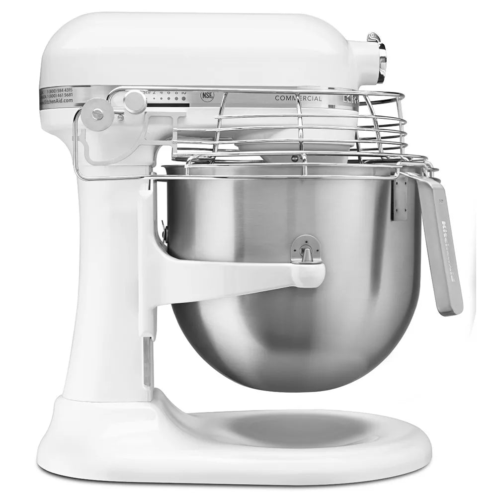 KitchenAid  KSMC895WH NSF Certified® Commercial Series 8 Quart Bowl-Lift Stand Mixer with Stainless Steel Bowl Guard
