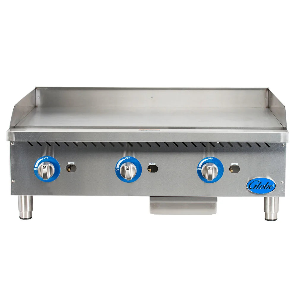 Globe GG36G 36" Counter Top Natural Gas Griddle with Manual Controls