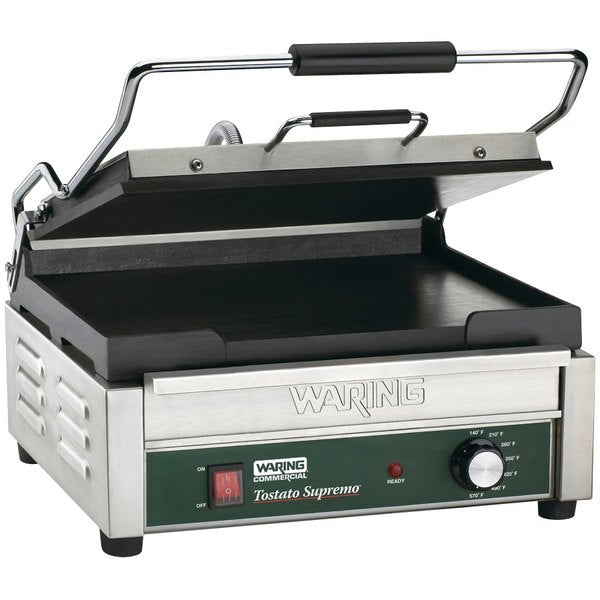 Waring  WFG250 Smooth Top & Bottom Panini Grill - 14 1/2" x 11" Cooking Surface - 120V, 1800W