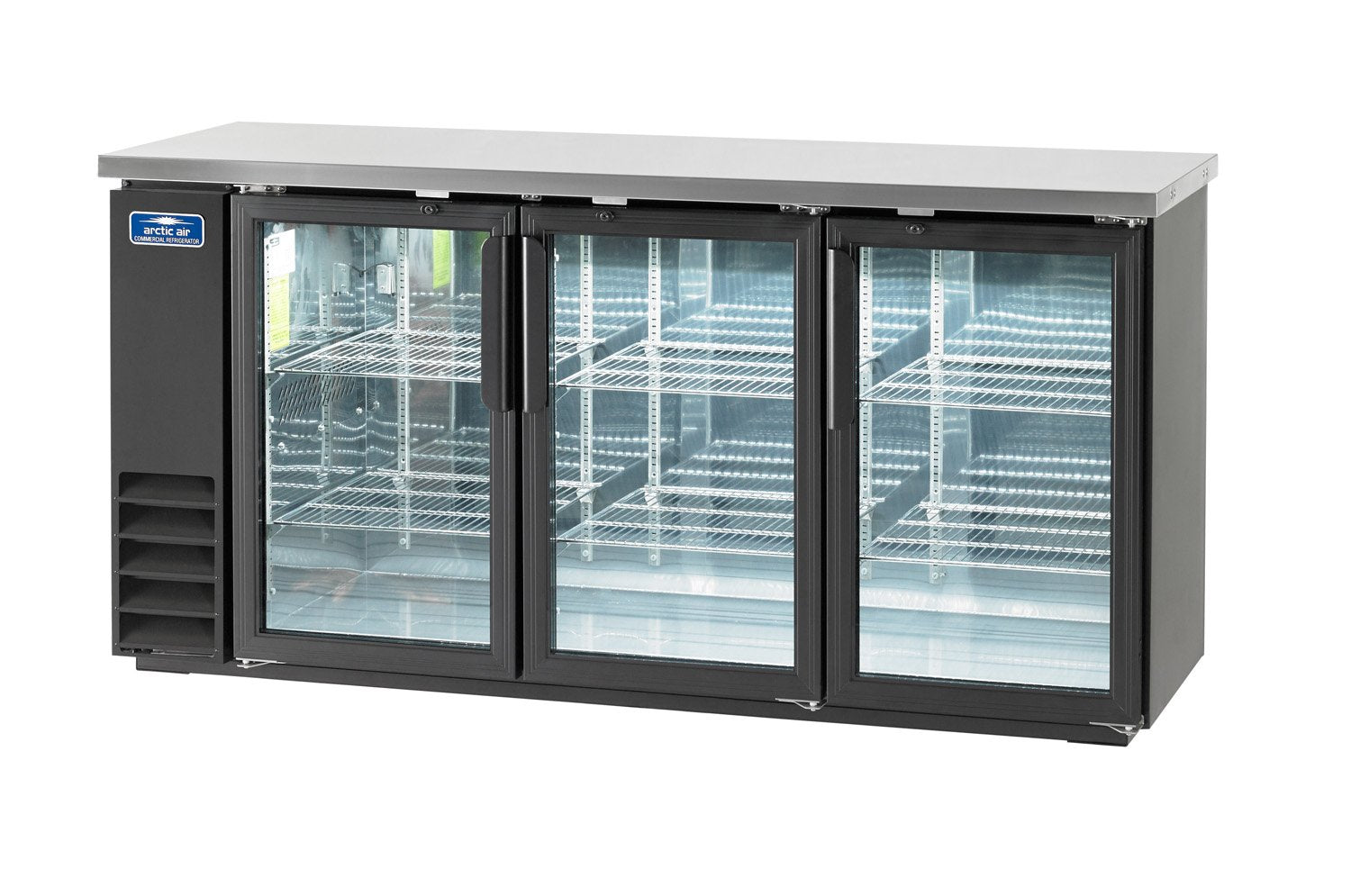 Arctic Air ABB72G Back Bar Refrigerator, 3 Swinging Glass Door