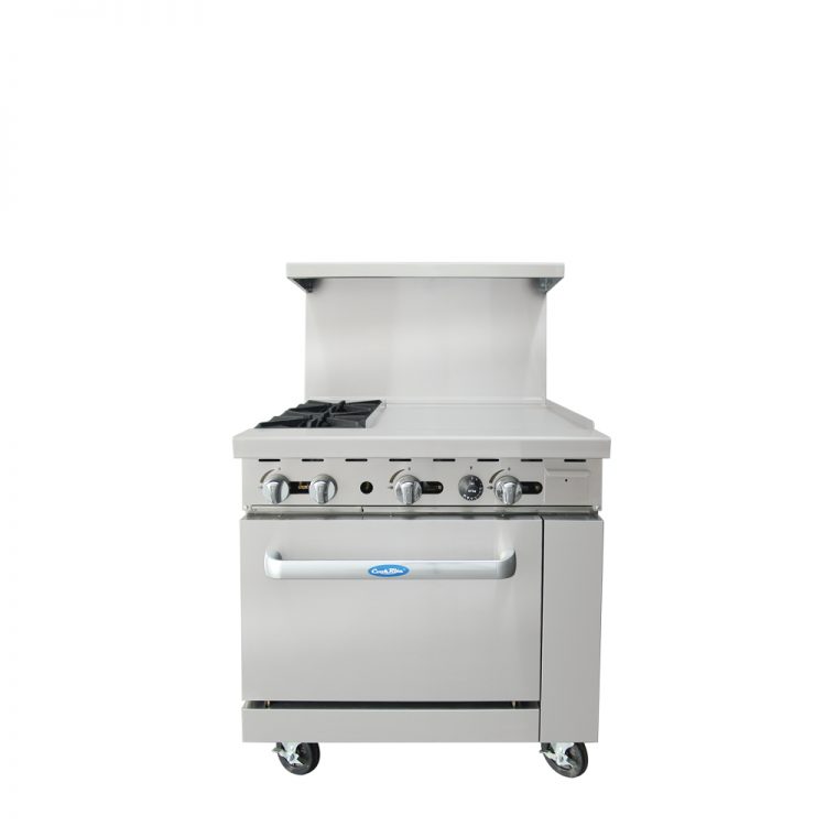 Atosa AGR-2B24GR 36" Commercial Gas Range 2 Burners with Griddle - NG