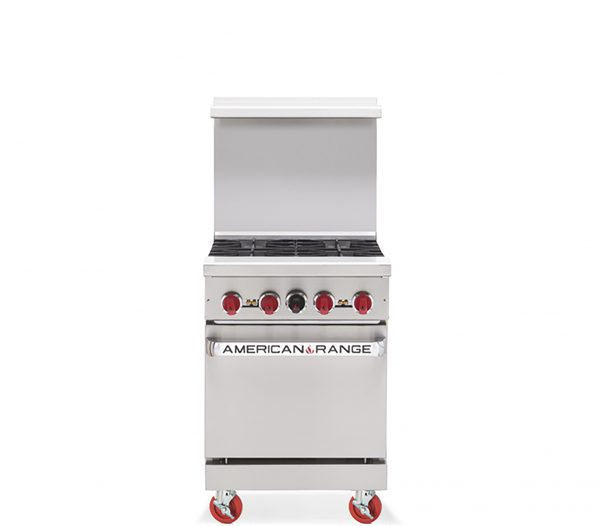 American Range AR-4-SU 24" 4 Burner Gas Range with Step up and Standard Oven - NG