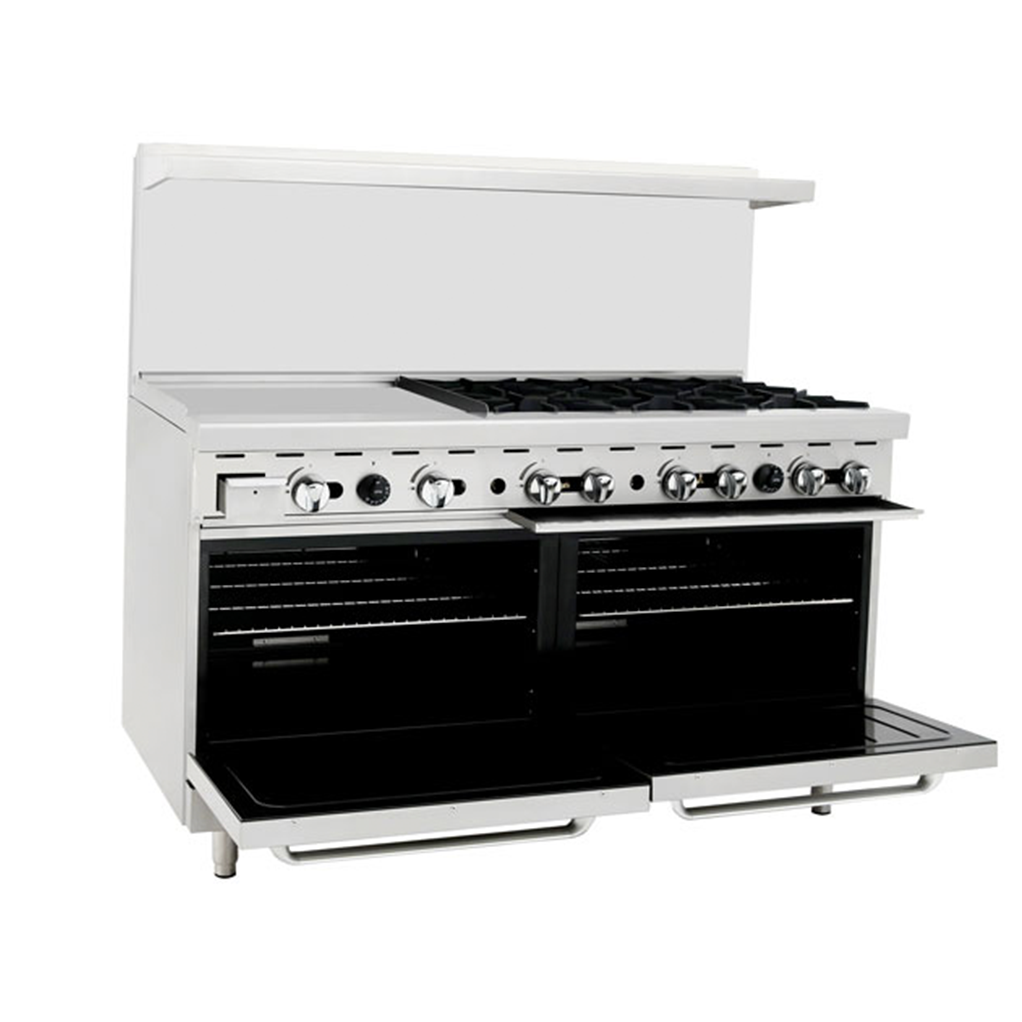 Atosa CookRite ATO-24G6B 60" Range (6)Burners and 24" Griddle - LP