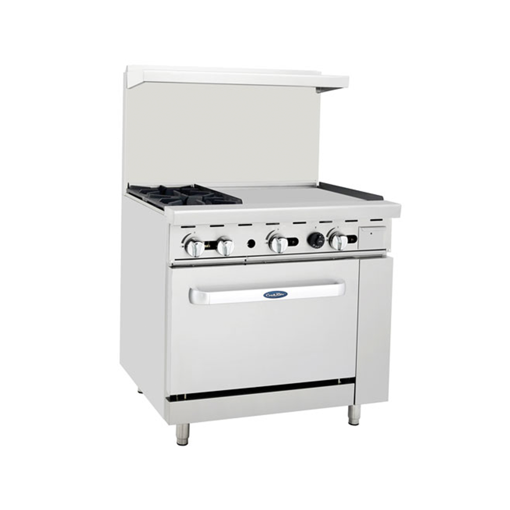 Atosa CookRite ATO-2B24G 36"  Range Two Burners and 24" Griddle - LP