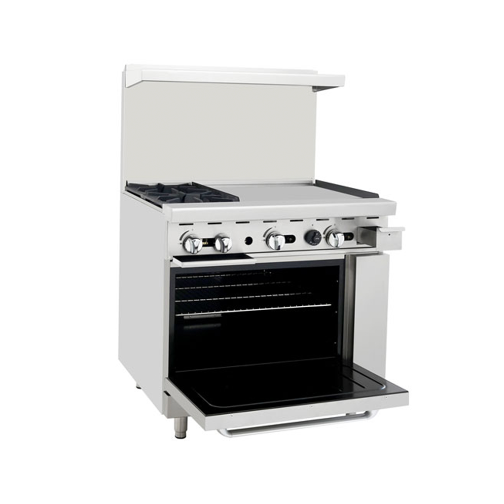 Atosa CookRite ATO-2B24G 36"  Range Two Burners and 24" Griddle - NG