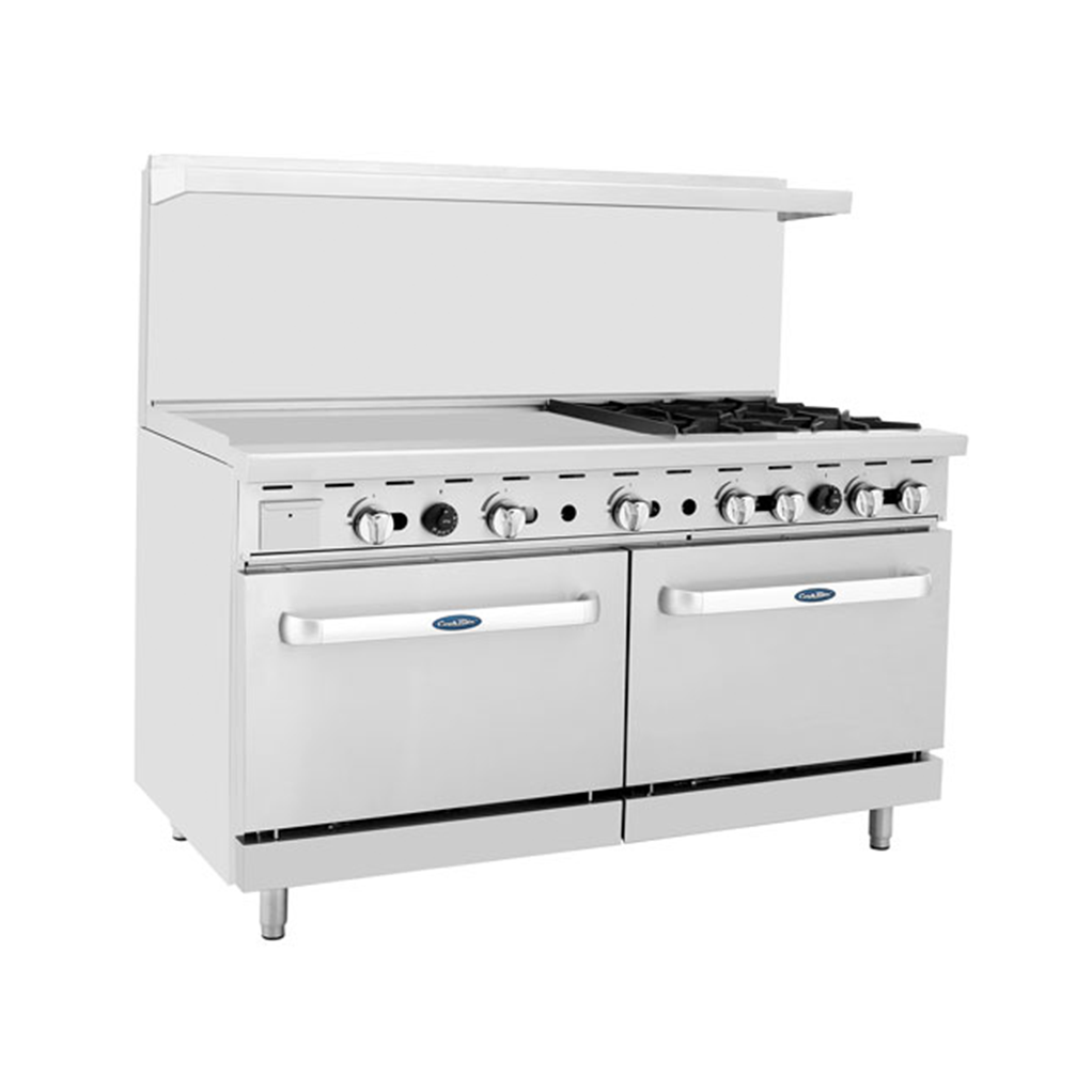 Atosa CookRite ATO-36G4B 60" Range (4) Burners and 36" Griddle - LP