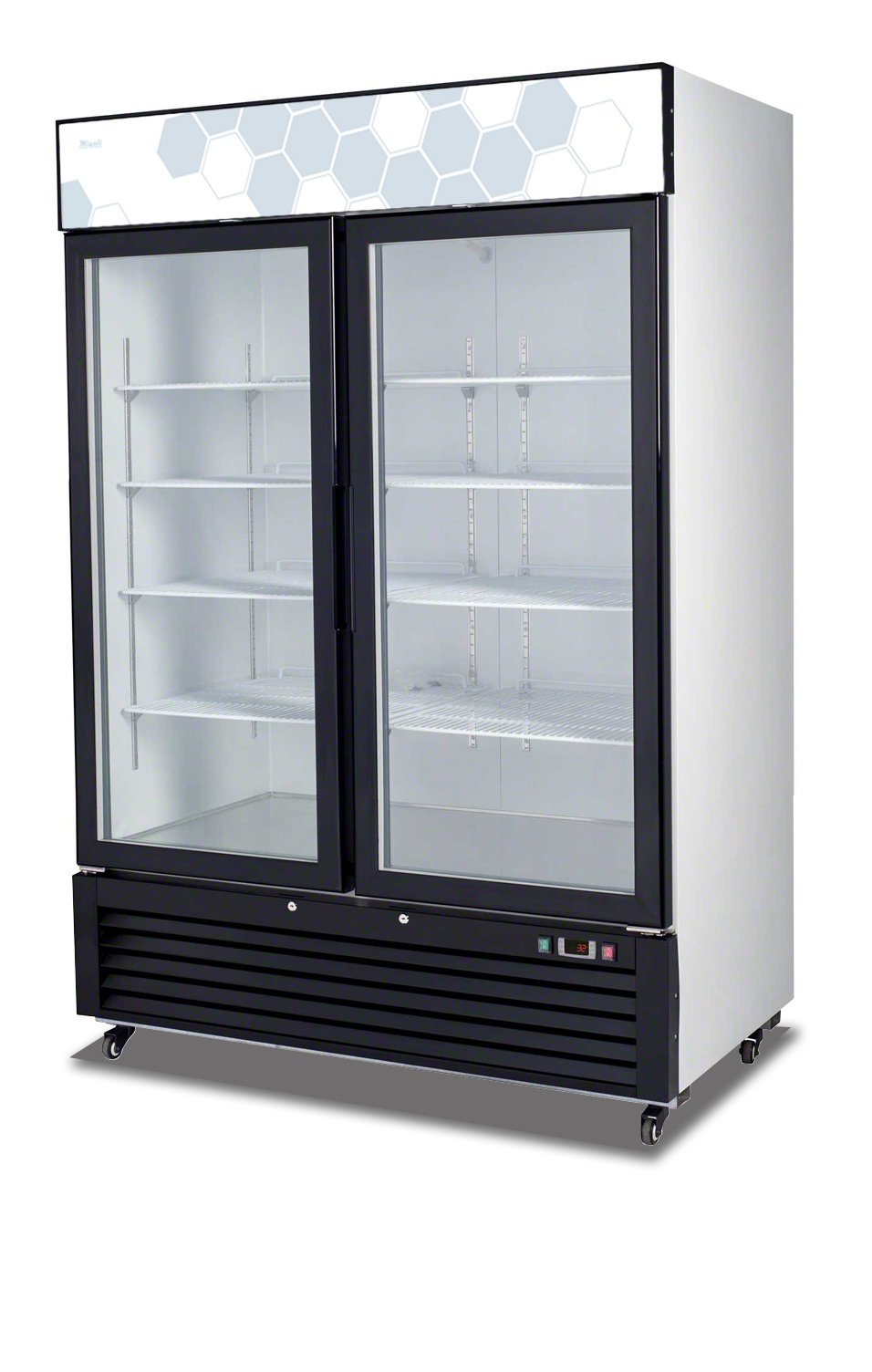 Migali C-49RM-HC 54-1/4” W 2 Door Swing Glass Refrigerator