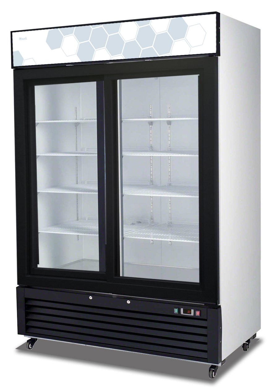 Migali C-49RS-HC 54-1/4” W 2 Door Sliding Glass Refrigerator