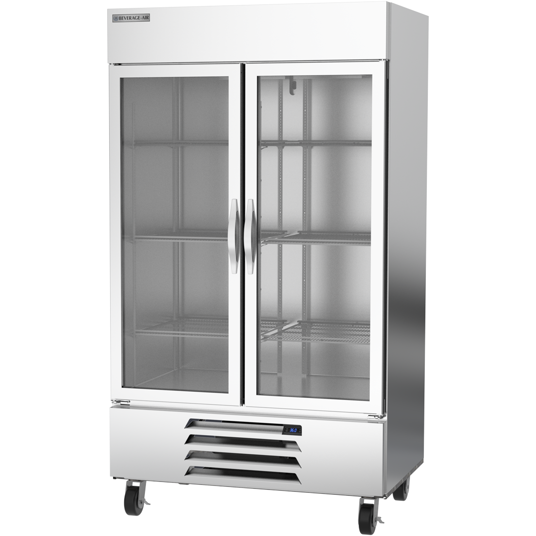 Beverage Air HBR44HC-1-G 2 Glass Door Bottom Mount Refrigerator 47