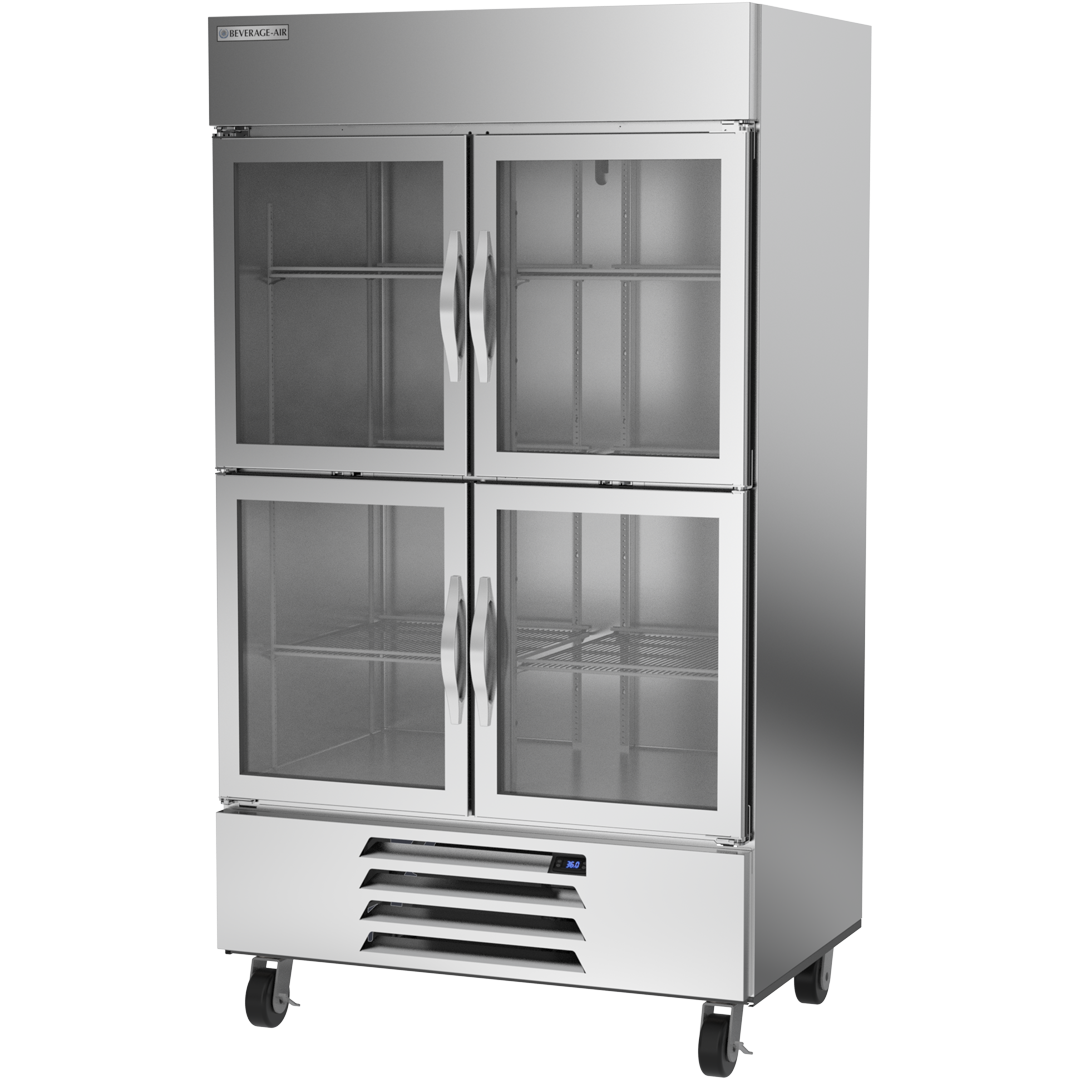 Beverage Air HBR44HC-1-HG 4 Glass Half-Door Bottom Mount Refrigerator 47