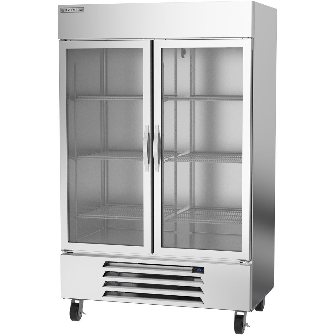 Beverage Air HBR49HC-1-G 2 Glass Door Bottom Mount Refrigerator 52