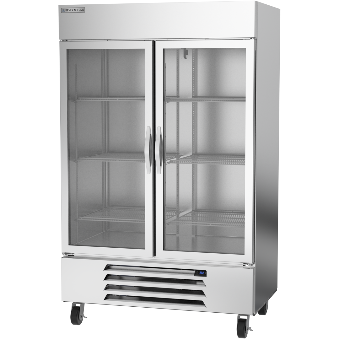 Beverage Air HBR49HC-1-G 2 Glass Door Bottom Mount Refrigerator 52"