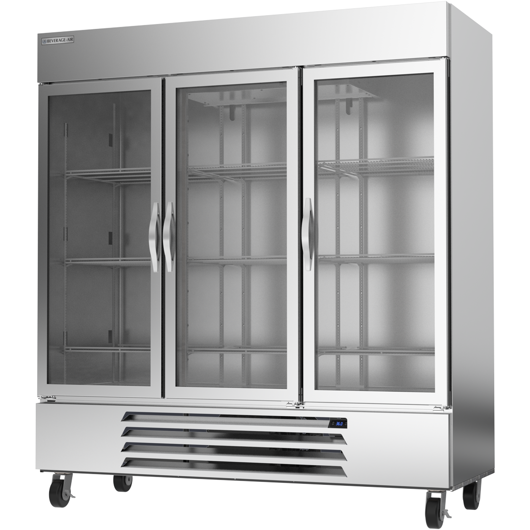 Beverage Air HBR72HC-1-G 3 Glass Door Bottom Mount Refrigerator 75