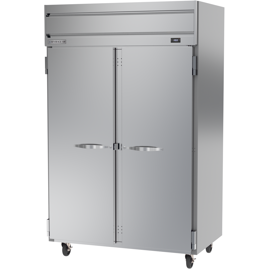 Beverage Air HF2HC-1S 2 Solid Door Top Mount Freezer Stainless Steel Front