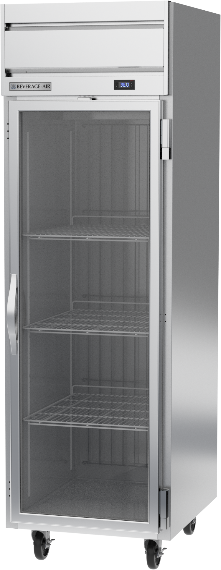 Beverage Air HR1HC-1G 1 Glass Door Top Mount Refrigerator Stainless Steel Front