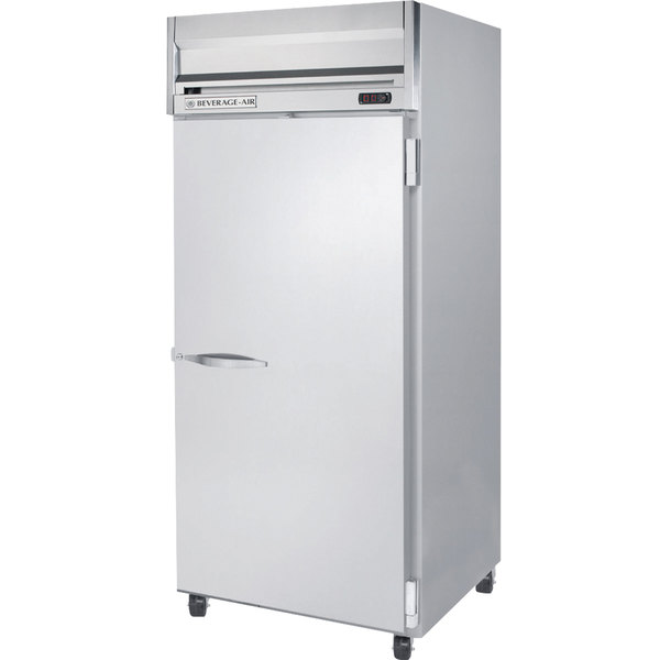 Beverage Air HRP1HC-1S 1 Solid Door Top Mount Refrigerator Stainless Steel Front & Sides