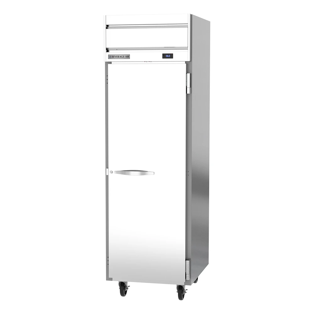 Beverage Air HRS1HC-1S 1 Solid Door Top Mount Refrigerator Stainless Steel Front & Interior