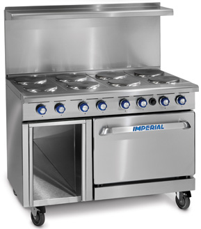 Imperial IR-8-E-XB 48" 8 Round Plate Electric Range with (1) Standard Oven and (1) Cabinet Base