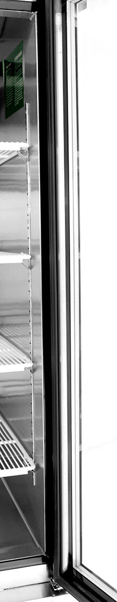 Atosa MCF8727GR Bottom Mount Two Glass Sliding Door Refrigerator - Black