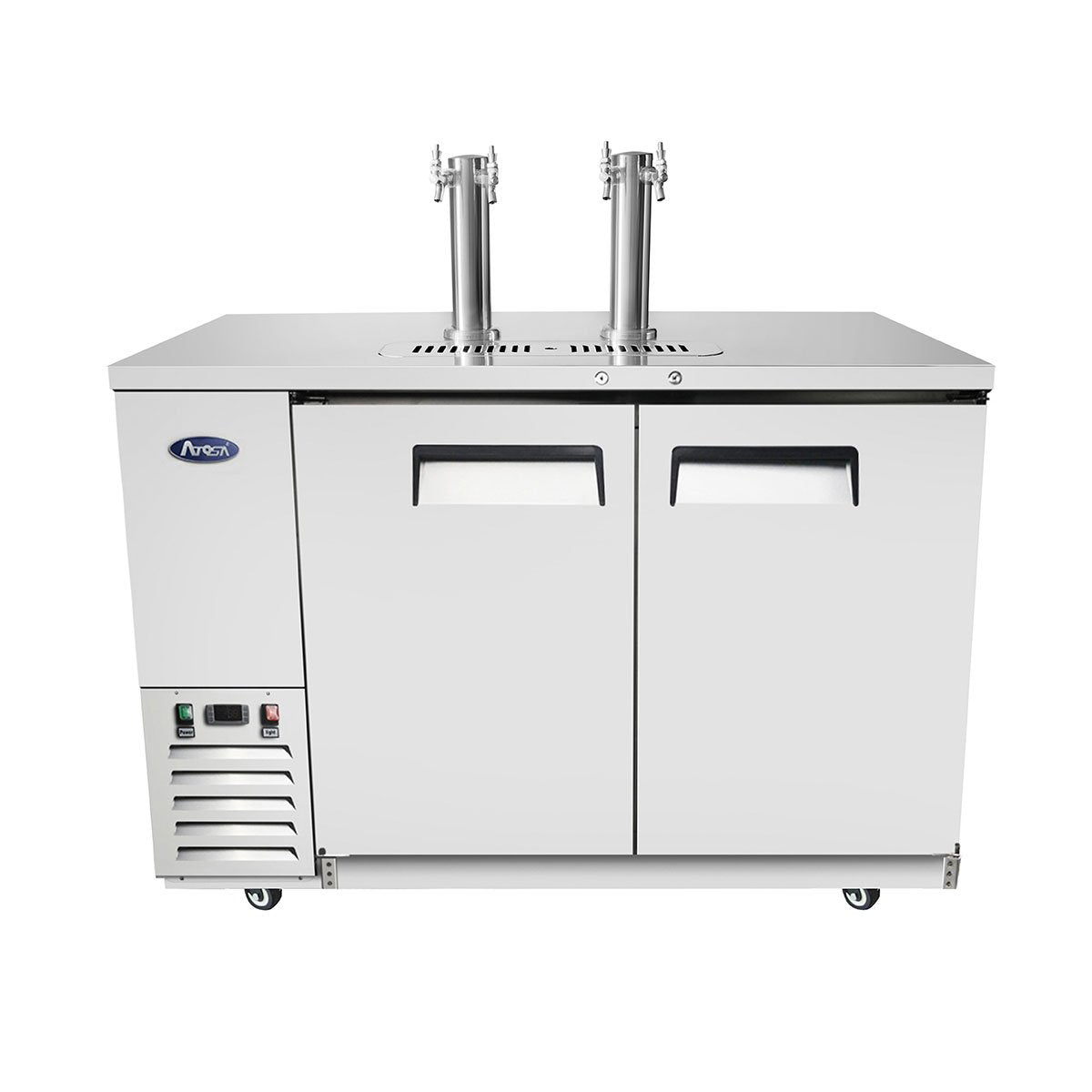 Atosa MKC58GR 58" Keg Cooler -Stainless Steel-with Dual Faucet Tower