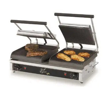 Star GX20IG-240 Double Commercial Panini Press w/ Cast Iron Grooved Plates