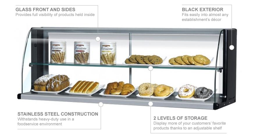 Turbo Air TOMD-30HB 28"L Non Ref. Top Case-High, 2 Tiers (black)