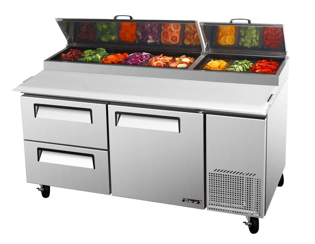 Turbo Air TPR-67SD-D2-N 1 Solid Door+2 Drawers Pizza Prep.Table