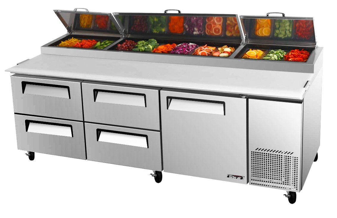 Turbo Air TPR-93SD-D4-N 1 Solid Door+4 Drawers Pizza Prep.Table