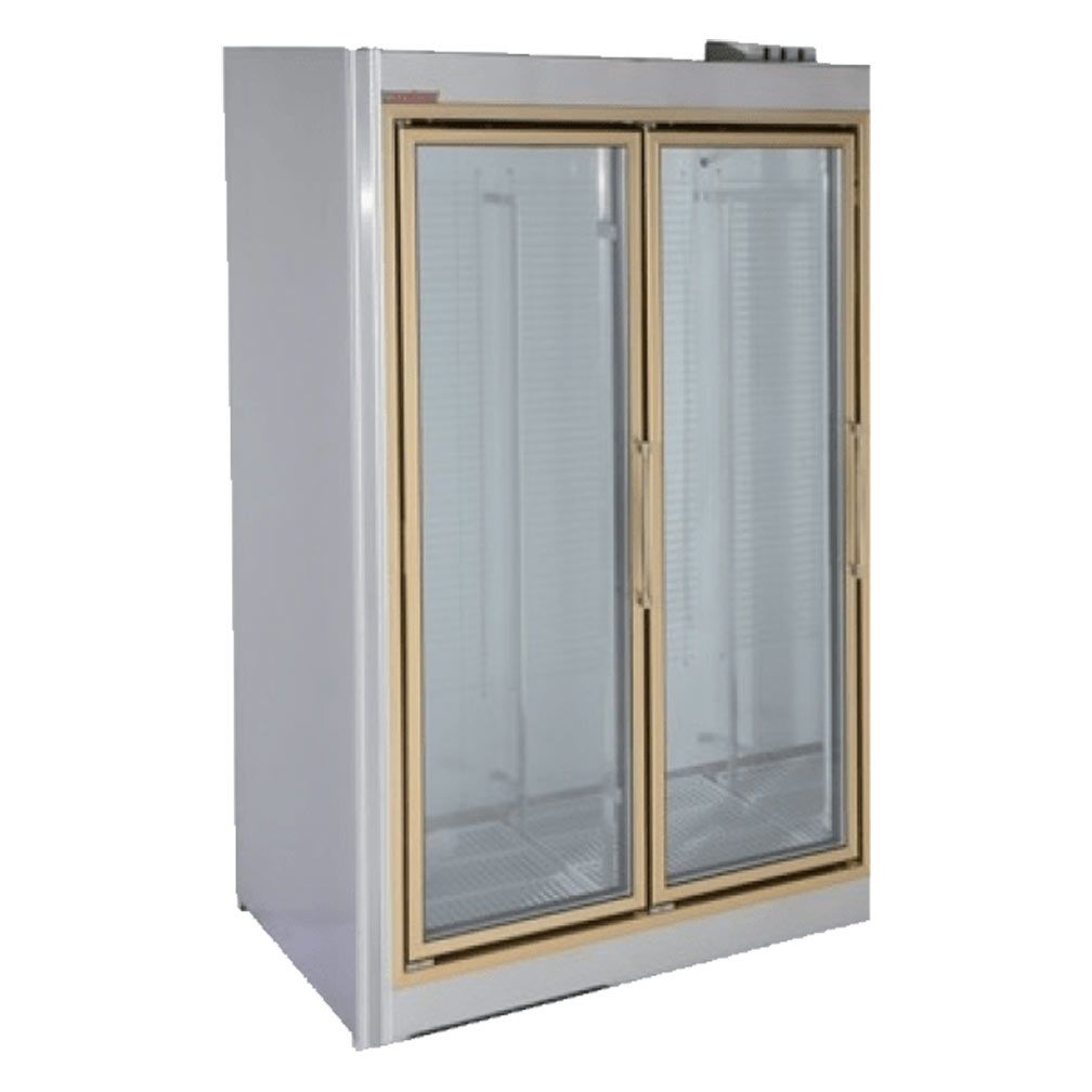 Universal  ADM-2 COOLER_B 55" Stainless Steel Two Swing Glass Door Merchandiser Refrigerator, Remote
