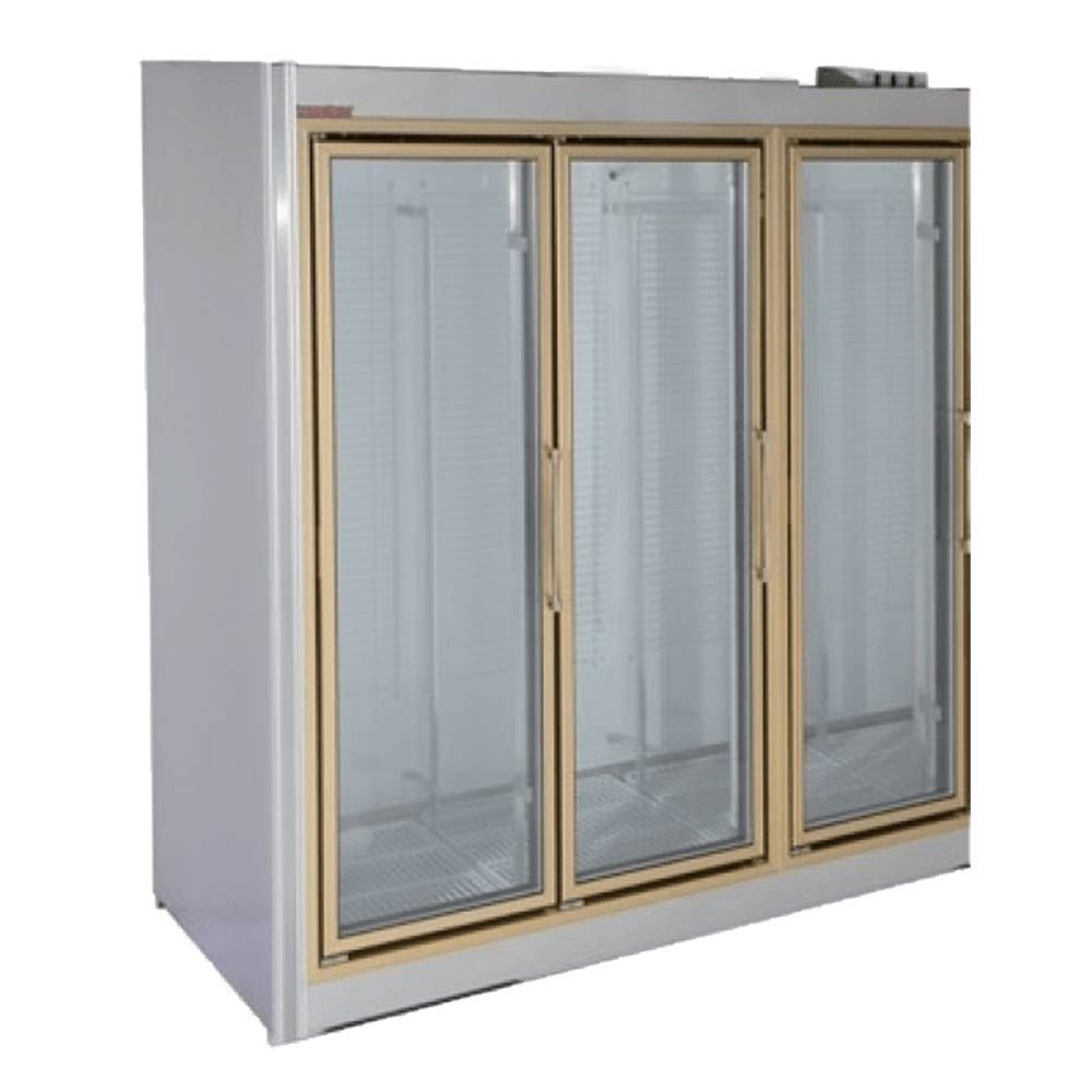 Universal  ADM-3 COOLER _B 78" Stainless Steel Three Swing Glass Door Merchandiser Refrigerator, Remote