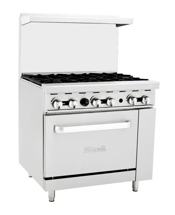 Migali C-RO6-NG 6 Burner Gas Range, Natural Gas