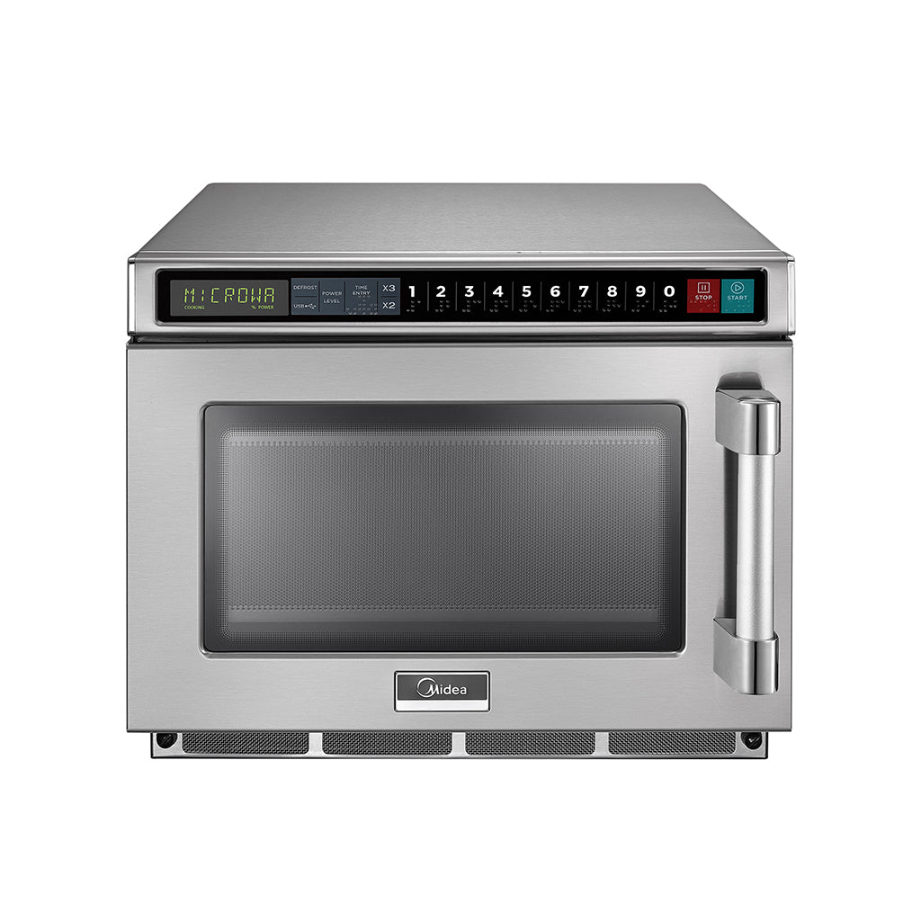 MIDEA 2117G1A 0.6 Cu. Ft. 2100W Push Button Heavy Duty Commercial Microwave