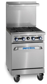 Imperial IR-4-NG 24" 4 Burner Gas Range with Standard Oven Natural Gas